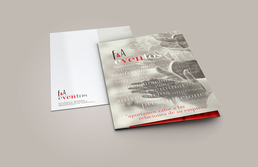 Diseño y Artes Finales Folleto / Carpeta contenedor de Din A4 para FAJARDO y ASOCIADOS - Eventos