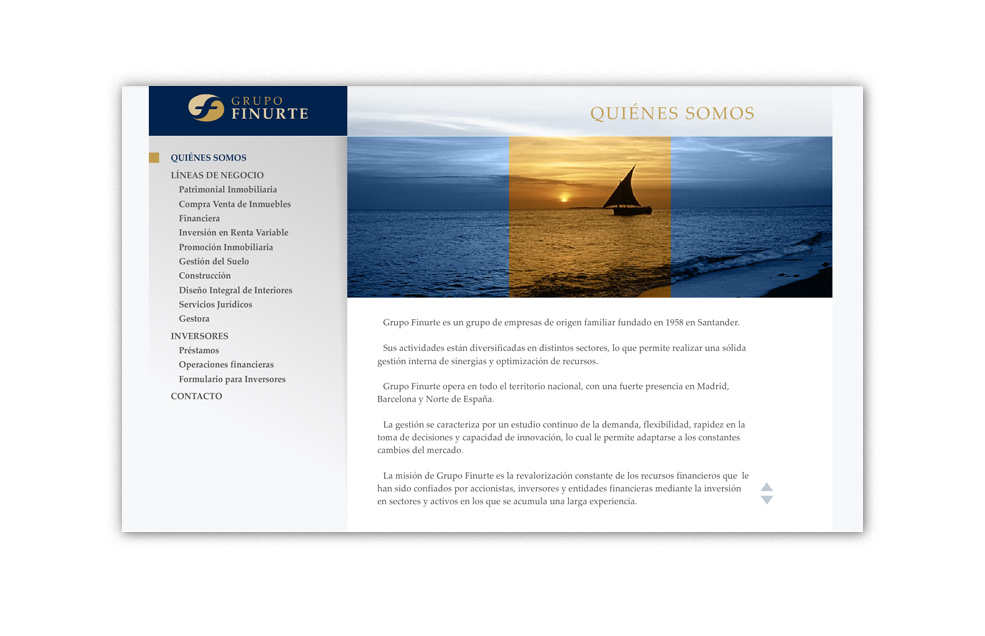 Diseño Sitio Web GRUPO FINURTE Grupo de empresas de los sectores financiero e inmobiliario