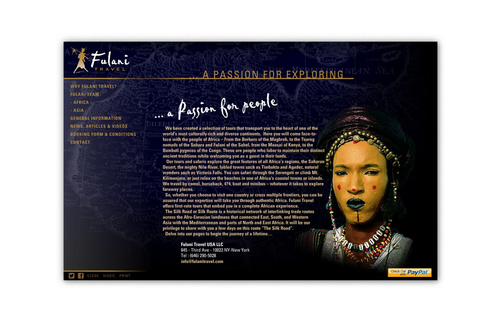 Diseño Sitio Web Fulani Travel - Agencia de Viajes especializada en África del Norte y Oeste