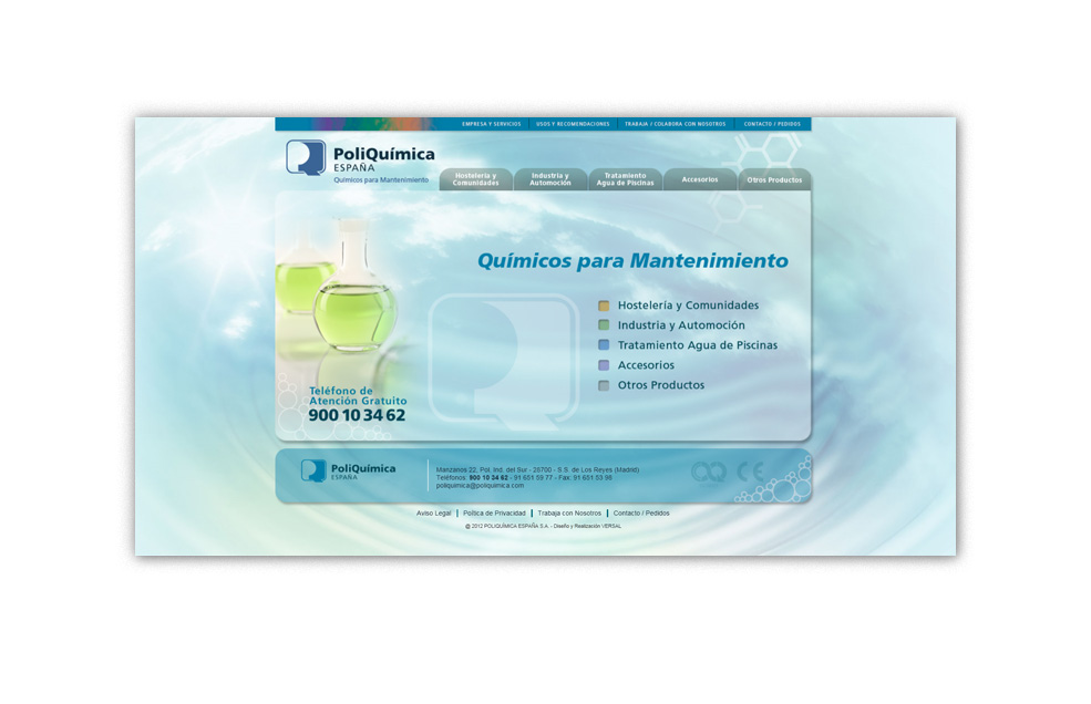 Diseño Sitio Web POLIQUÍMICA Químicos para Mantenimiento