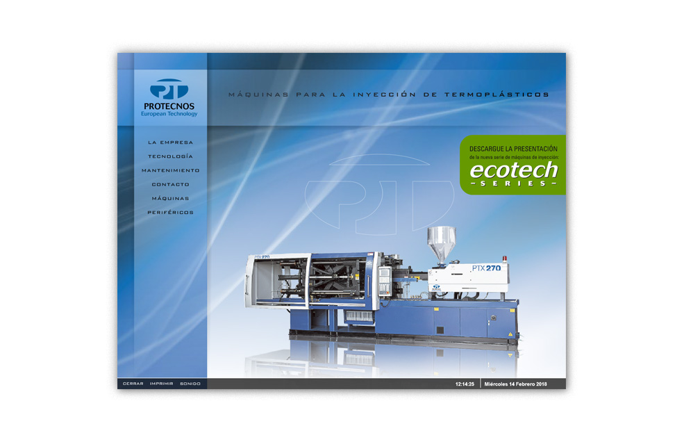 Diseño Sitio Web PROTECNOS - Máquinas para la Inyección de Termoplásticos