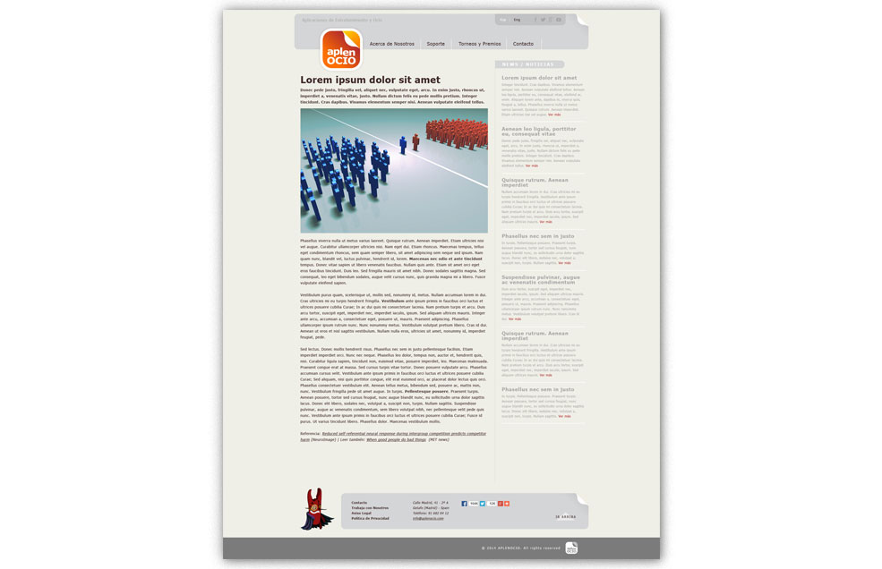 Diseño Sitio Web APLENOCIO Aplicaciones de Entretenimiento y Ocio