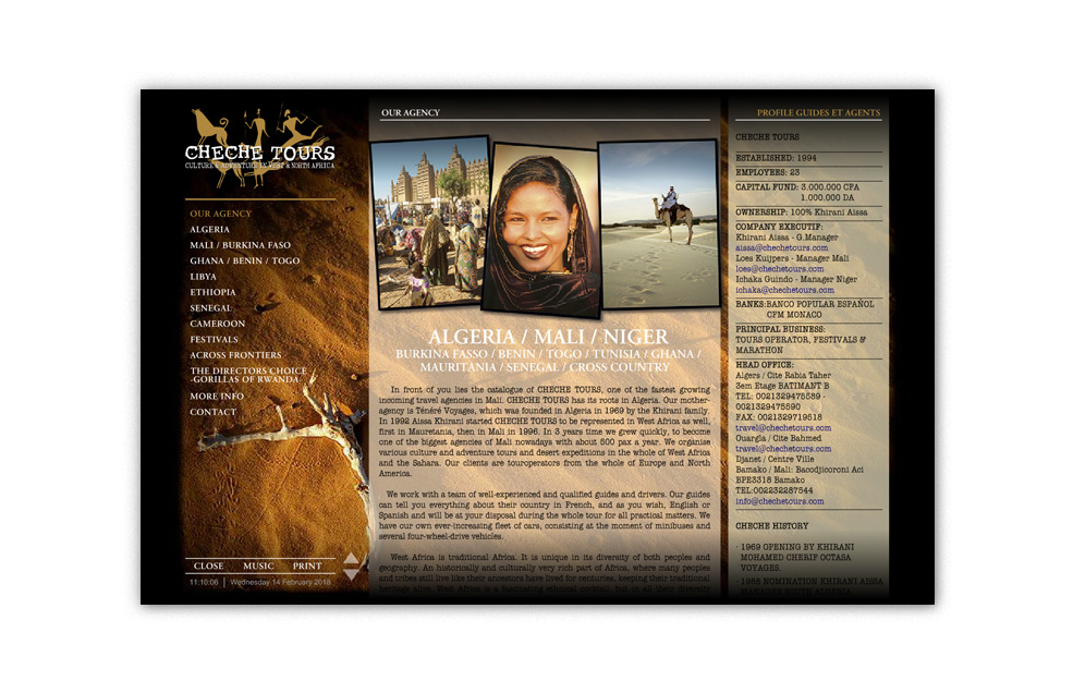 Diseño Sitio Web CHECHE TOURS Agencia de Viajes