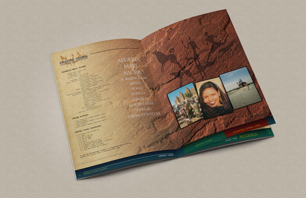 Diseño y Artes Finales Folleto / Catálogo de Viajes para la Agencia CHECHE TOURS