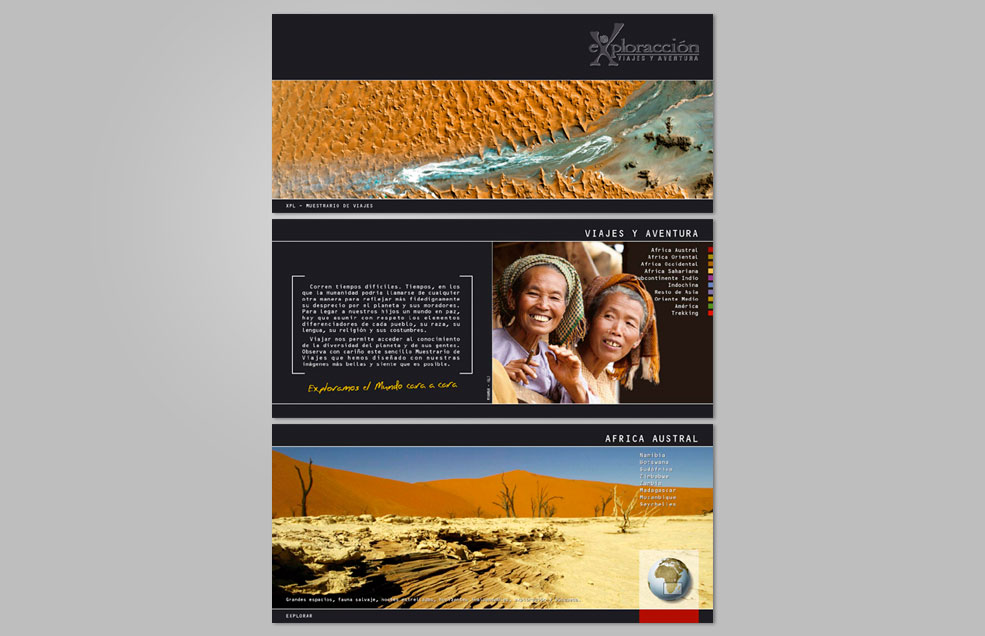 Diseño y Artes Finales Catálogo interactivo de viajes para Explora-acción