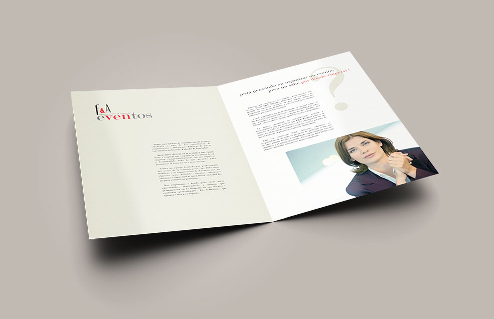 Diseño y Artes Finales Folleto / Carpeta contenedor de Din A4 para FAJARDO y ASOCIADOS - Eventos