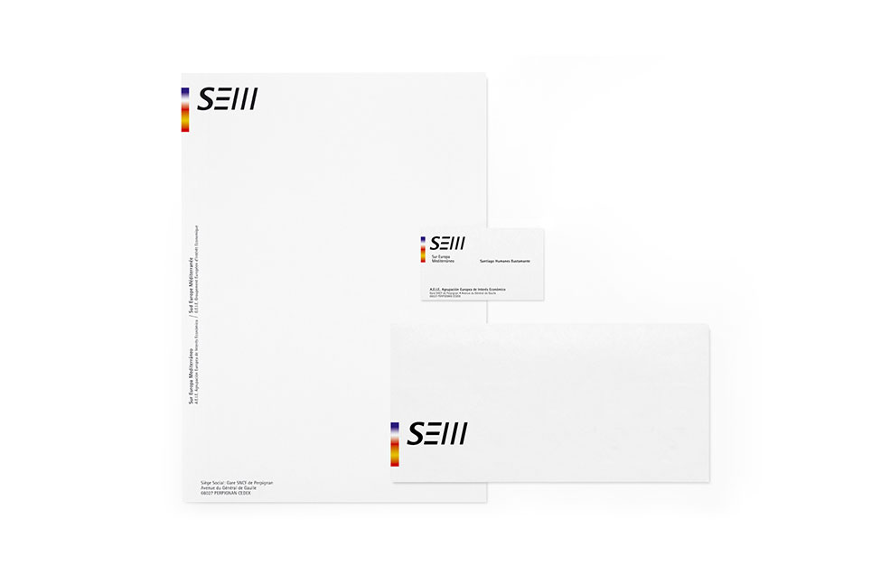 Identidad Visual de SEM Sur Europa Mediterráneo - Comisión Europea para el trazado de alta velocidad entre Narbone (Francia) y Figueres (España)