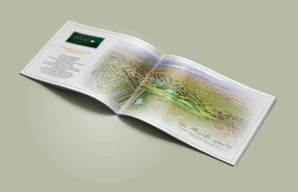 Diseño y Artes Finales Folleto Din A4 apaisado LOS PINAREJOS - Complejo Residencial & Club de Golf
