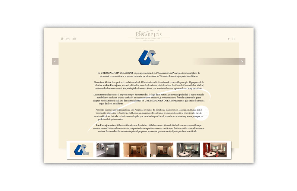 Diseño Sitio Web Proyecto de Interiorismo LOS PINAREJOS