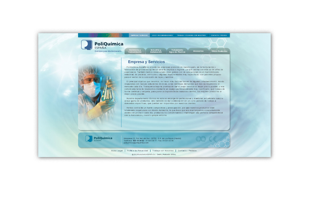 Diseño Sitio Web POLIQUÍMICA Químicos para Mantenimiento