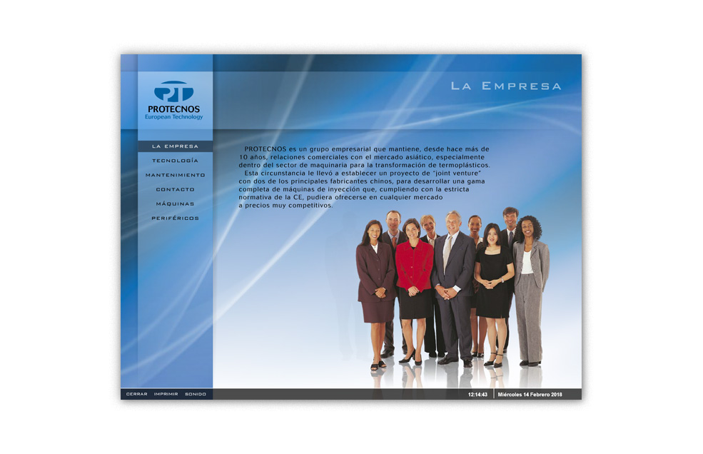 Diseño Sitio Web PROTECNOS - Máquinas para la Inyección de Termoplásticos