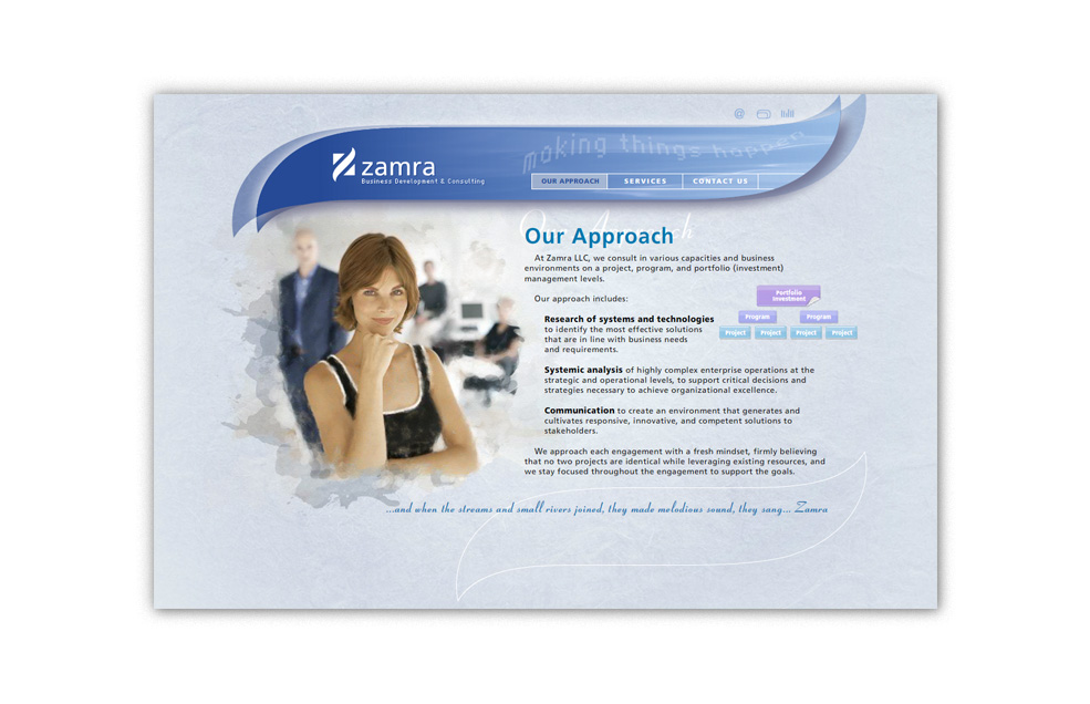 Diseño Sitio Web ZAMRA Business Development & Consulting - Reston, Virginia (USA)