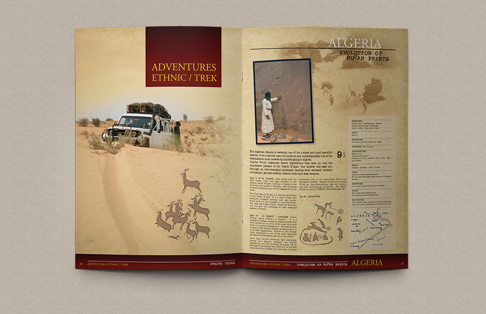 Diseño y Artes Finales Folleto / Catálogo de Viajes para la Agencia CHECHE TOURS