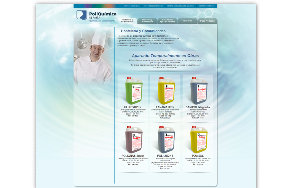Diseño Sitio Web POLIQUÍMICA Químicos para Mantenimiento