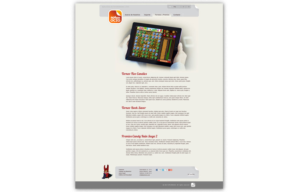 Diseño Sitio Web APLENOCIO Aplicaciones de Entretenimiento y Ocio