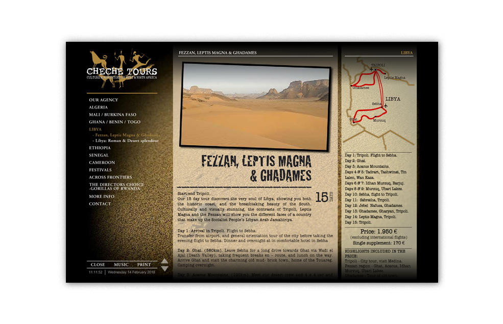 Diseño Sitio Web CHECHE TOURS Agencia de Viajes