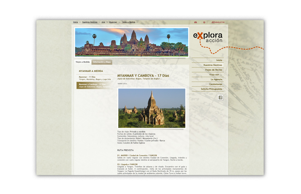 Diseño Sitio Web EXPLORA-ACCIÓN Viajes y Aventura