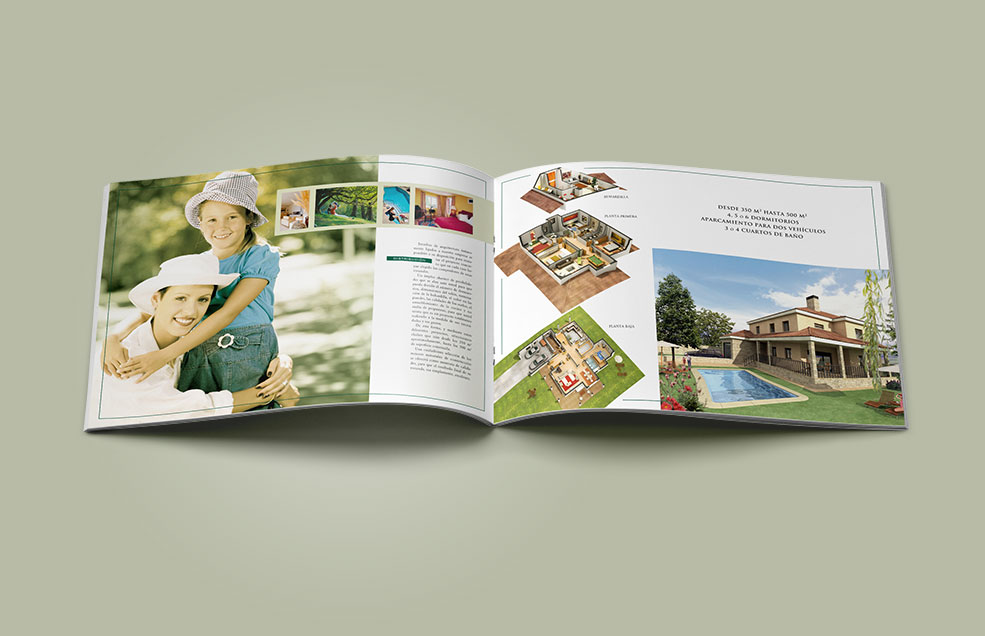 Diseño y Artes Finales Folleto Din A4 apaisado LOS PINAREJOS - Complejo Residencial & Club de Golf