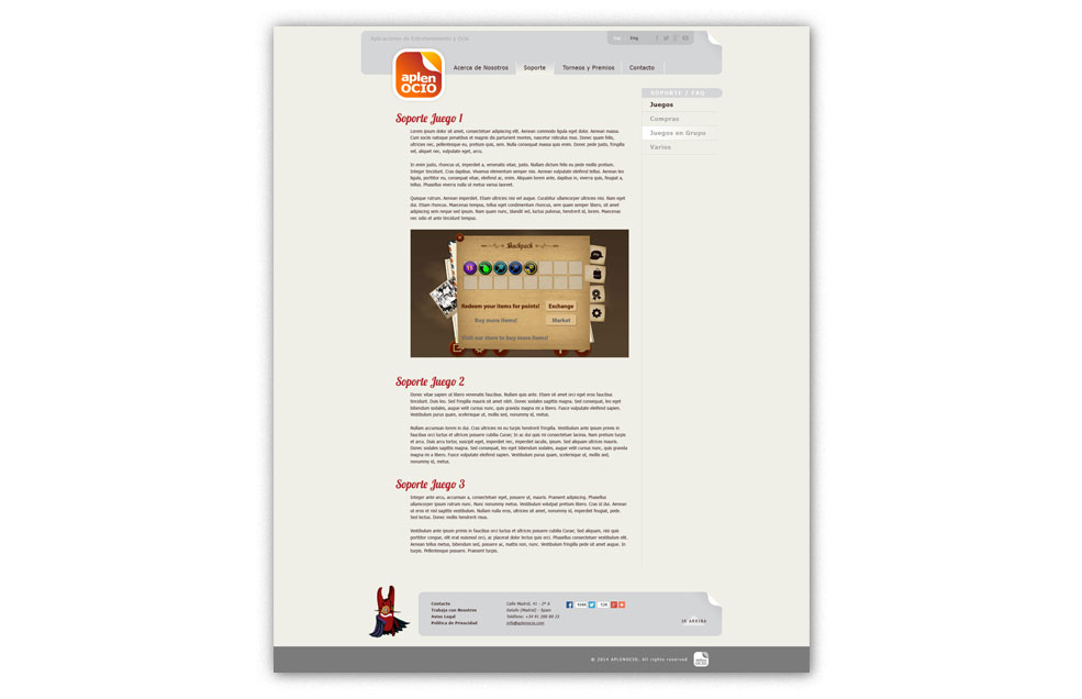 Diseño Sitio Web APLENOCIO Aplicaciones de Entretenimiento y Ocio