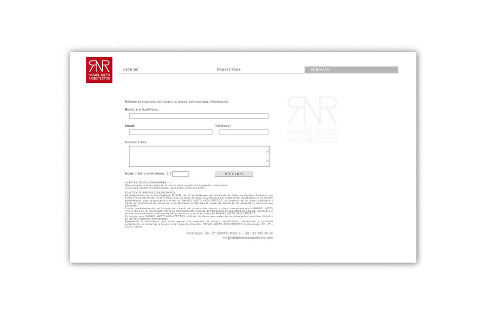 Diseño Sitio Web RAFAEL NIETO Arquitectos