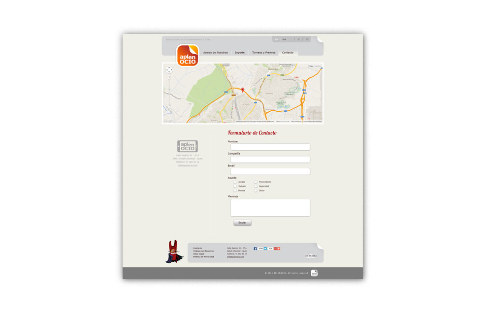 Diseño Sitio Web APLENOCIO Aplicaciones de Entretenimiento y Ocio