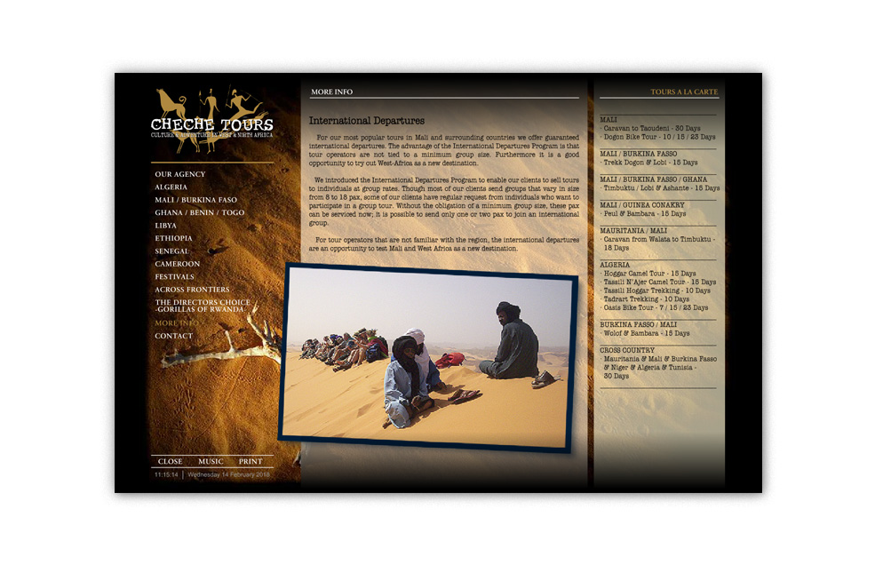 Diseño Sitio Web CHECHE TOURS Agencia de Viajes