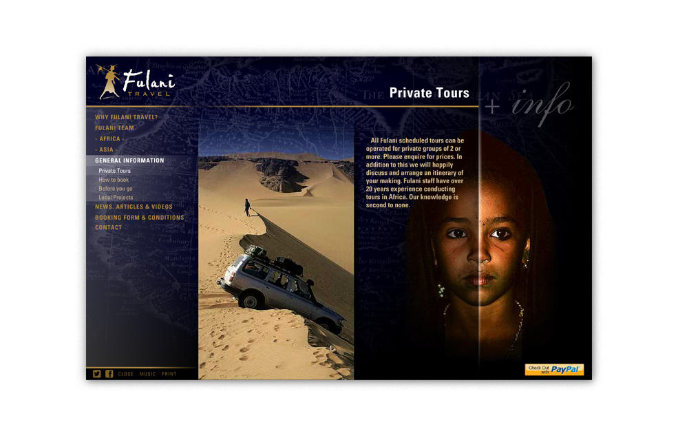 Diseño Sitio Web Fulani Travel - Agencia de Viajes especializada en África del Norte y Oeste