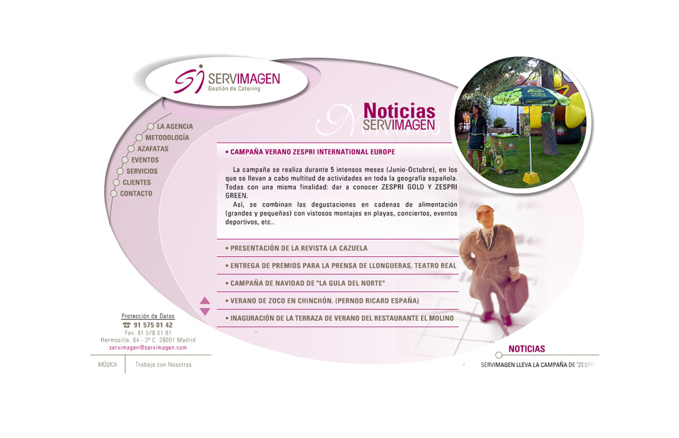 Diseño Sitio Web SERVIMAGEN Congresos, Eventos y Azafatas