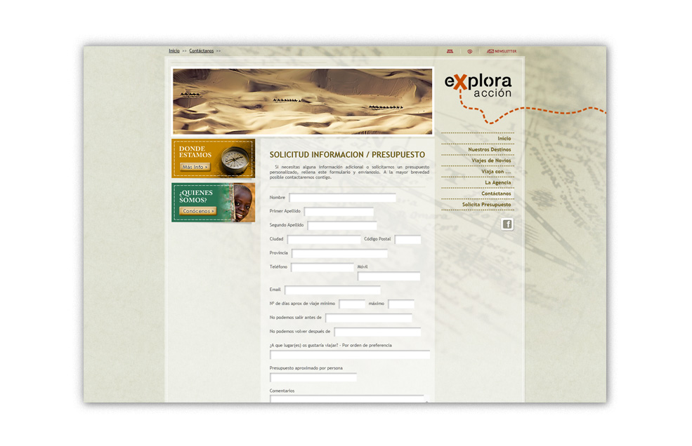 Diseño Sitio Web EXPLORA-ACCIÓN Viajes y Aventura