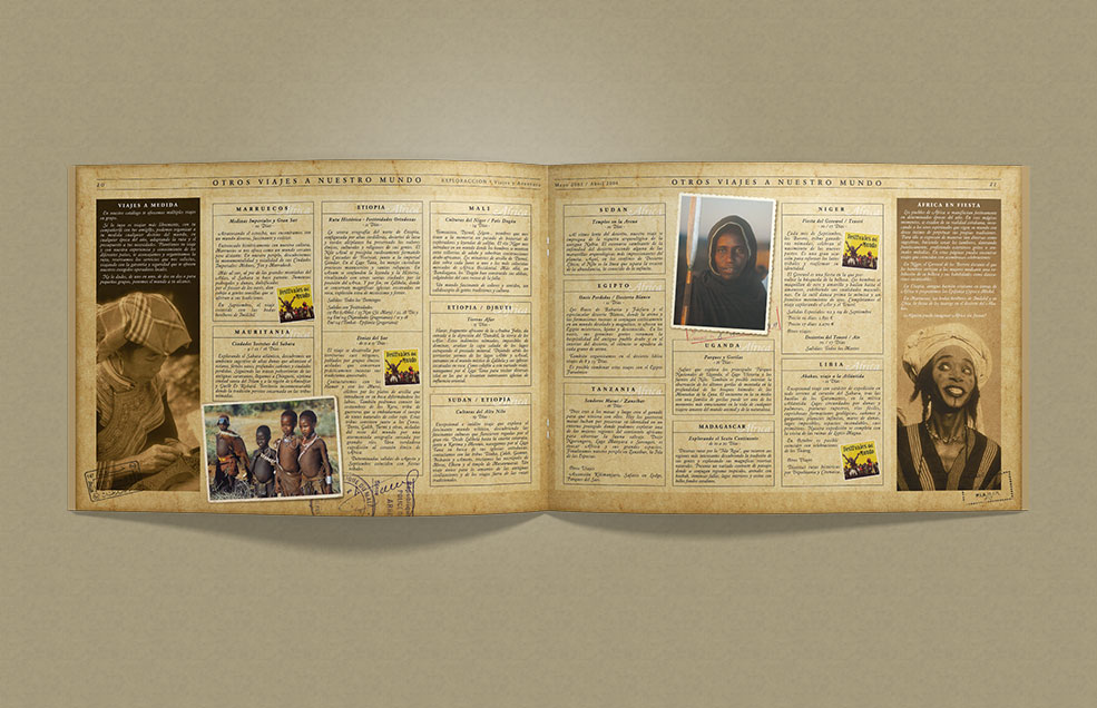 Diseño y Artes Finales Folleto Din A4 apaisado para EXPLORA-ACCIÓN - Catálogo de Viajes